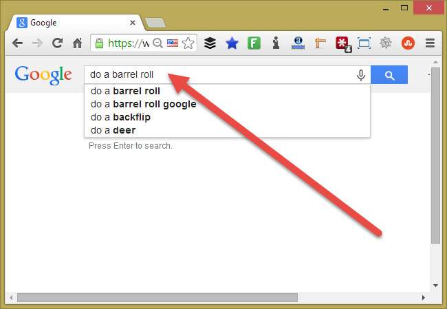 Play Do A Barrel Roll 100 Times on Google