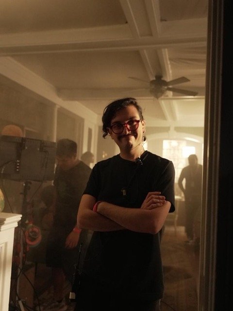 Antonio on the set of Therapist of the Year- Photo by Ben George