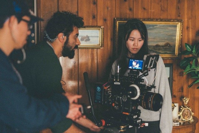 Viola and Sirtaj on the set of Ligeia. Photo credit-Zheng Qu.